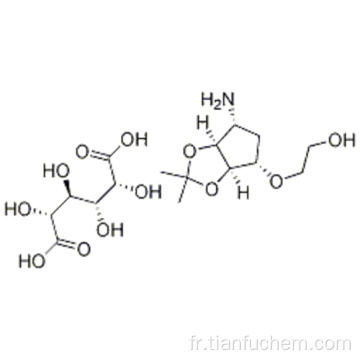 2 - ((3aR, 4S, 6R, 6aS) -6-amino-2,2-diméthyltétrahydro-3aH-cyclopenta [d] [1,3] dioxol-4-yloxy) éthanol acide L-tatarique CAS 376608-65 0
